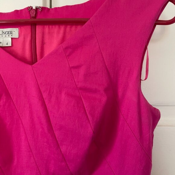 Size 4 Kay Unger magenta/hot pink minidress - Picture 5 of 6